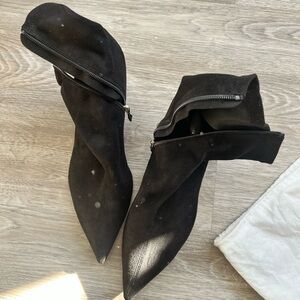 Zara ‘suede’ sock booties with kitten heel